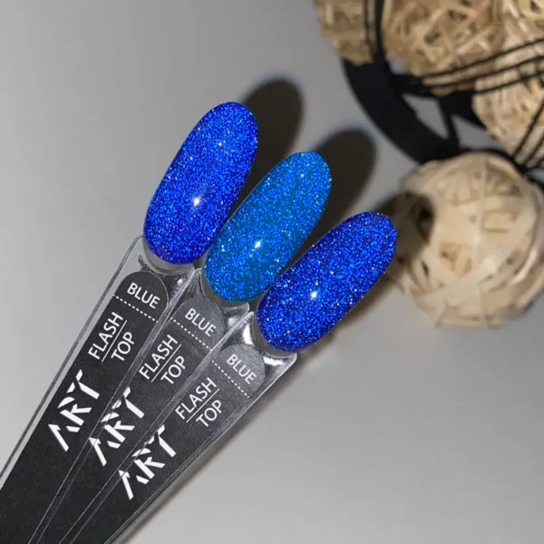 ART Flash Top Blue -світловідбивний топ БЕЗ липкого шару, 10 мл - Image 3