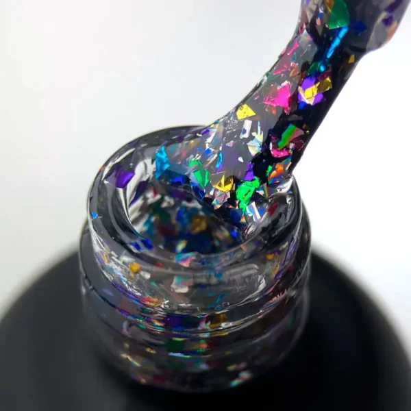 ART Shell Top Rainbow - топ для гель-лаку з різнокольоровими пластівцями, 10 мл - Image 3