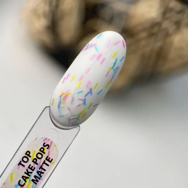 ART Top Cake Pops Matte - матовий топ з кольоровим посипанням без ЛШ, 10 мл - Image 2