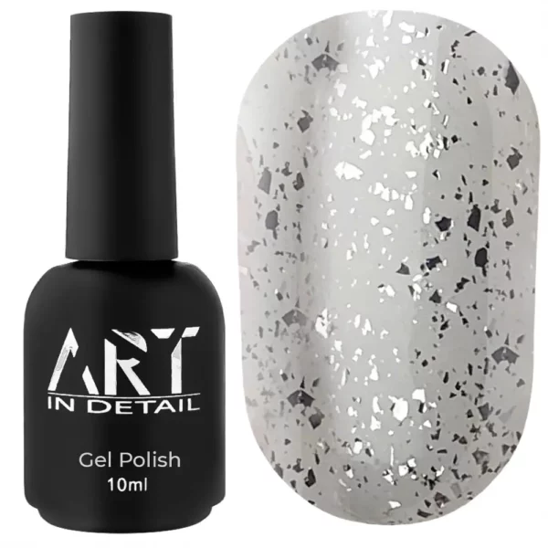 ART Top Shine Silver - топ для гель-лаку з дрібними сріблястими пластівцями, 10 мл