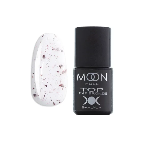 MOON FULL Top Leaf Bronze 8ml топ для гель лаку з поталю