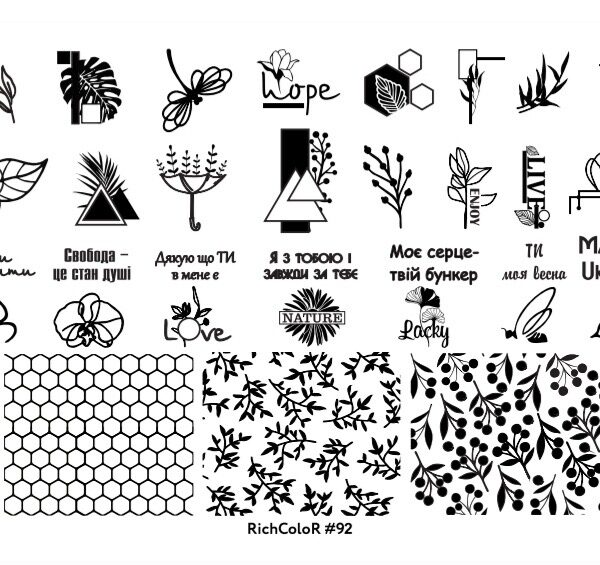 Stamping Nail Art Plate RichColor 092