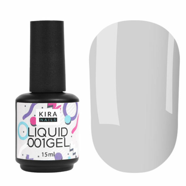 Kira Nails Liquid Gel 001, 15 ml - ג'ל לבנייה נוזלי בבקבוק 15 מל 001