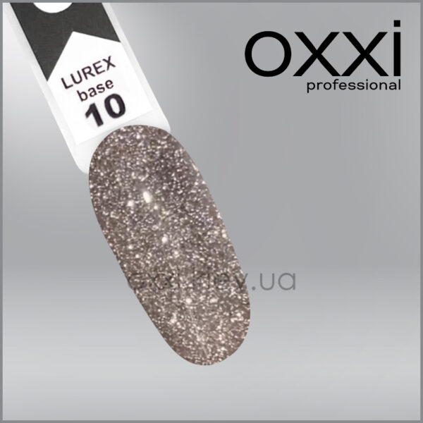 Камуфлююча база для гель-лаку Oxxi Professional Lurex Base 10, срібло, світловідбивна, 10мл - Image 2