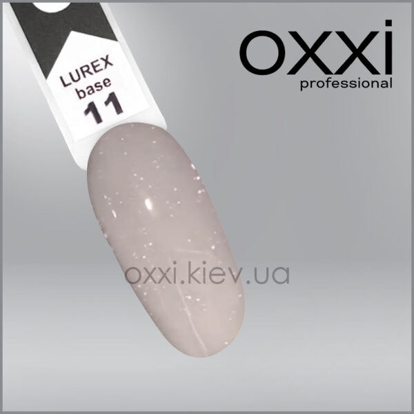 Камуфлююча база для гель-лаку Oxxi Professional Lurex Base 11, молочний туман, світловідбивна, 10мл - Image 2