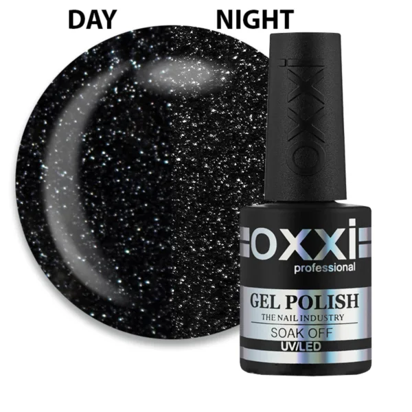 OXXI - Гель-лак Disco Boom Oxxi 14, чорний, світловідбивний, 10мл