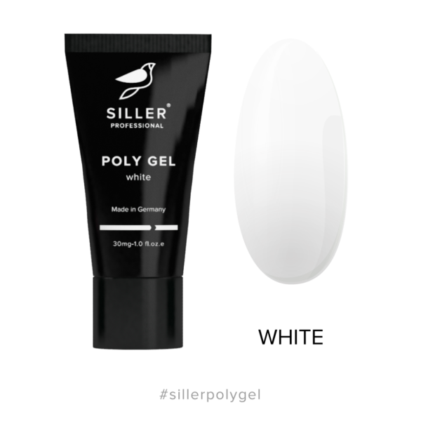 Siller - Poly Gel WHITE – полігель для нігтів білий, 30мл