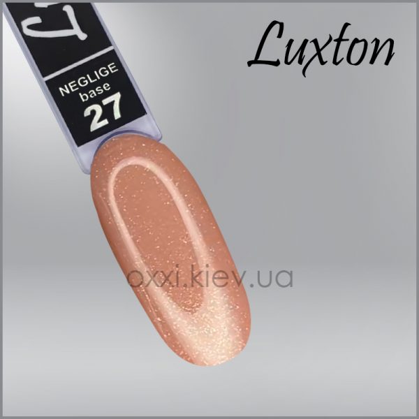 LUXTON - CAMOUFLAGE BASE NEGLIGE. Caramel with shimmers No, 27, 30ML - בייס כאבר ניגליג 30 מל קרמל עם שימר - מס, 27 - Image 2