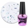 Elise Braun - COVER BASE NO. 33  white with black and shiny green flakes 10ML - כאבר בייס מס ,33