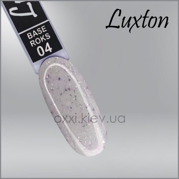 LUXTON - CAMOUFLAGE ROKS BASE milky with a mix of glitter and silver mica. white and lilac colors No. 4, 10ML - בייס כאבר רוקס 10 מל מס, 04 - Image 2