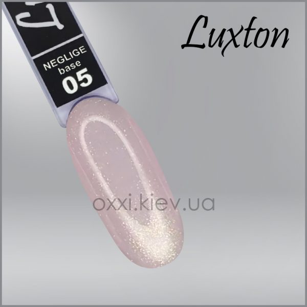 LUXTON - CAMOUFLAGE BASE NEGLIGE. pale pink with shimmer No, 5, 30 ML - בייס כאבר ניגליג 30 מל ורוד בהיר עם שימר - מס, 05 - Image 2