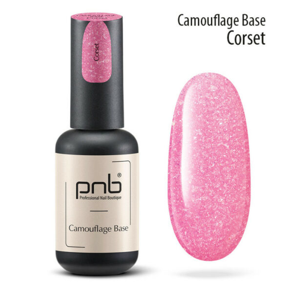 PNB - Camouflage rubber base Corset, 8 ml, pink - בייס כאבר 8 מל מחוך וורוד