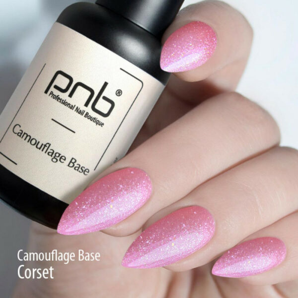 PNB - Camouflage rubber base Corset, 8 ml, pink - בייס כאבר 8 מל מחוך וורוד - Image 2