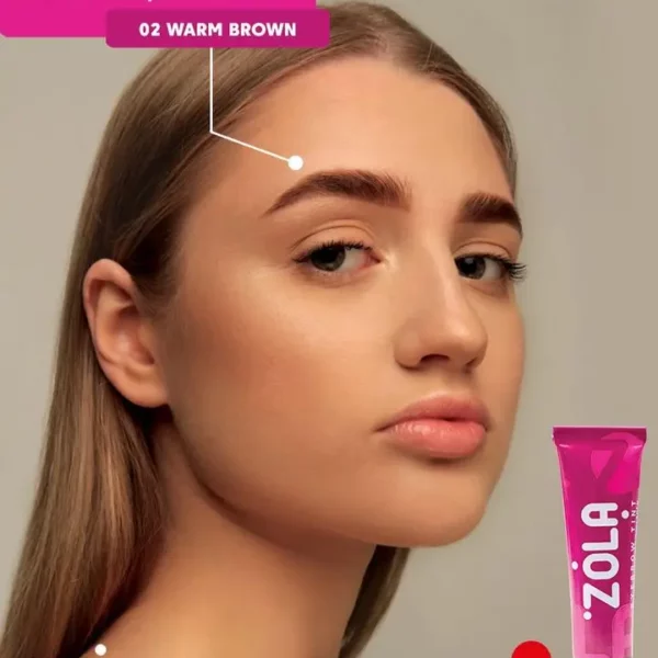 ZOLA - Brow Tint, sashet 5 ml 02 Warm Brown - צבע טינט לגבות 5 מל שקית צבע - חום חם 02 - Image 2