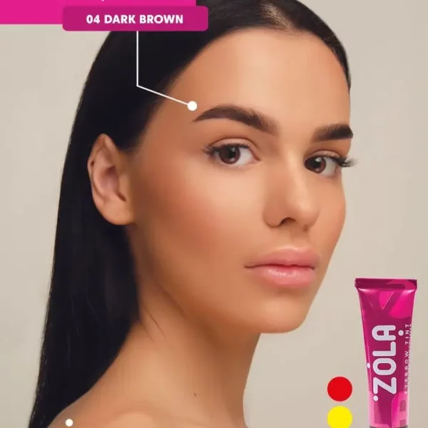 ZOLA - Brow Tint, sashet 5 ml 04 Dark Brown - צבע טינט לגבות 5 מל שקית צבע - חום כהה 04 - Image 2