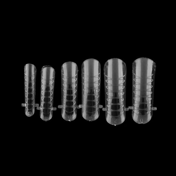GF - TOP REUSABLE MOLDS WITH MARKINGS, NATURAL CURVE, 120 PCS - תבניות לבניית ציפורניים לשימוש חוזר עם סימונים, גודל טבעי, 120 יחידות - Image 2