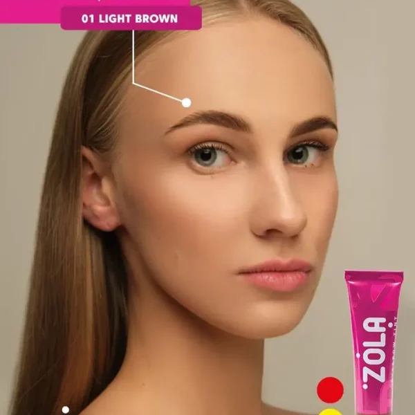 ZOLA - Zola Brow Tint, sashet 5 ml 01 Light Brown - צבע טינט לגבות 5 מל שקית צבע - חום בהיר - Image 2