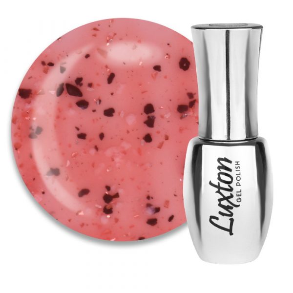 LUXTON - BASE ONYX. pink-peach with black and white flakes and peach melt. No. 11, 10ML - בייס כאבר אוניקס 10 מל ורוד-אפרסק עם פתיתים שחורים ולבנים ונמס אפרסק - מס' 11