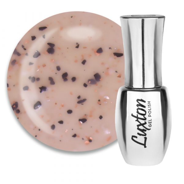 LUXTON - BASE ONYX. fleshy beige with black and white flakes and peach undertones. No. 12, 10ML - בייס כאבר אוניקס 10 מל בז' בשרני עם פתיתים שחורים ולבנים ותתי גווני אפרסק - מס' 12