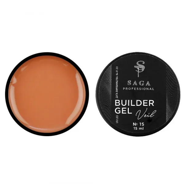 SAGA - Гель для нарощування Builder Gel Veil 15 мл №15
