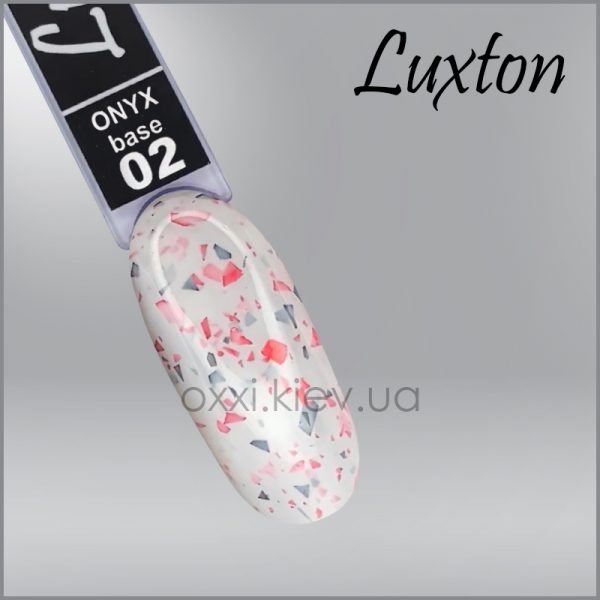 LUXTON - BASE ONYX. Cream-white with gray-red undertones. No. 2, 10ML - בייס כאבר אוניקס 10 מל קרם-לבן עם גוונים אפורים-אדומים - מס' 02 - Image 2