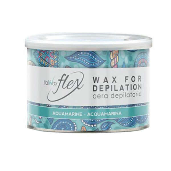 Italwax - Warm wax in a jar FLEX - Aquamarine, 400 g - שעווה חמה בצנצנת פלקס - אקוומרין, 400 גרם