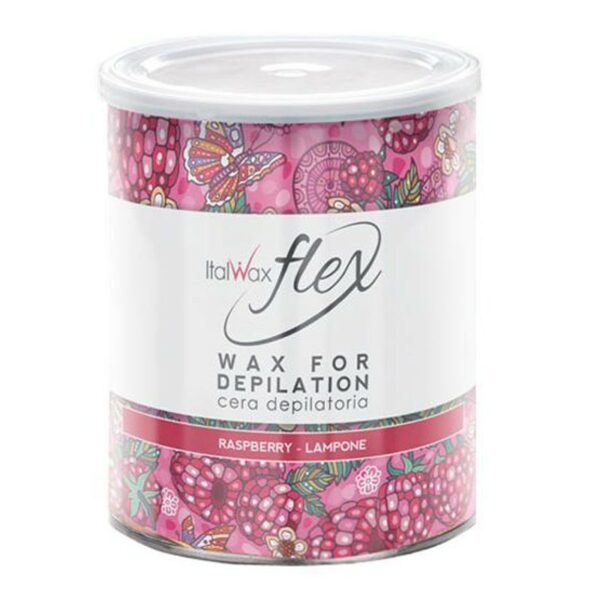 Italwax - Warm wax in a jar FLEX - Raspberry, 800 g - שעווה חמה בצנצנת פלקס - פטל, 800 גרם