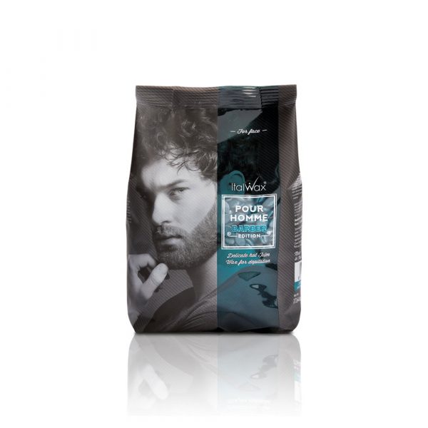 Italwax - Hot wax in granules male Pour Homme Barber Edition (for face), 500 g. - שעווה חמה בגרגירים לגבר - לפנים, 500 גרם