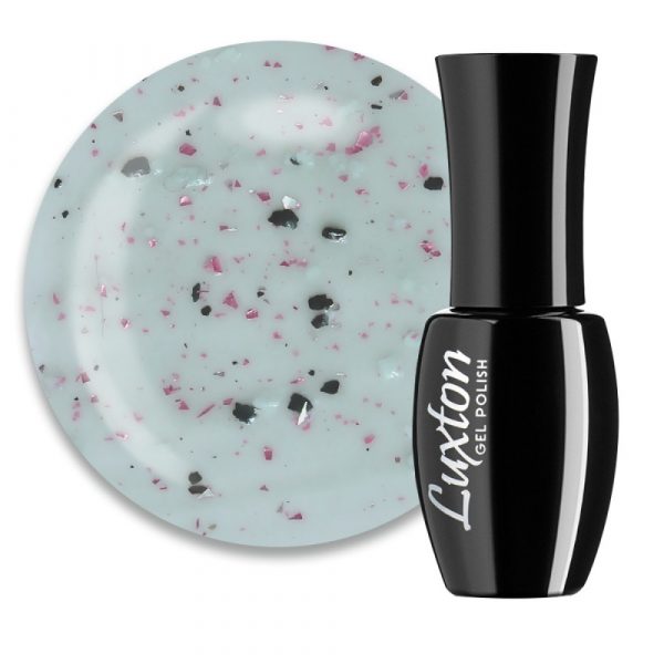 LUXTON - BASE ONYX. light gray with black flakes and peach tint. No. 7, 10ML - בייס כאבר אוניקס 10 מל אפור בהיר עם פתיתים שחורים וגוון אפרסק - מס' 07