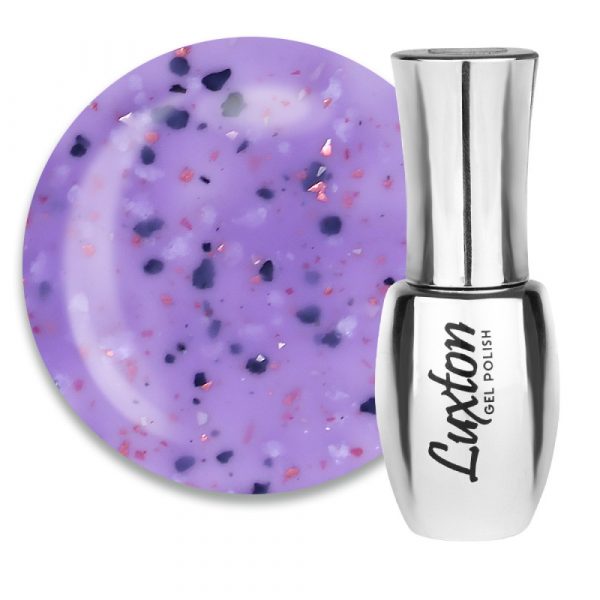 LUXTON - BASE ONYX. Lilac with black and white flakes and peach tint. No. 9, 10ML - בייס כאבר אוניקס 10 מל לילך עם פתיתים שחורים ולבנים וגוון אפרסק - מס' 09