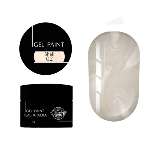 TRENDY - Shell No. 2 is a soft shade of ivory - ג'ל ציור וקישוט ללא נטרול גוון שנהב SHELL 02