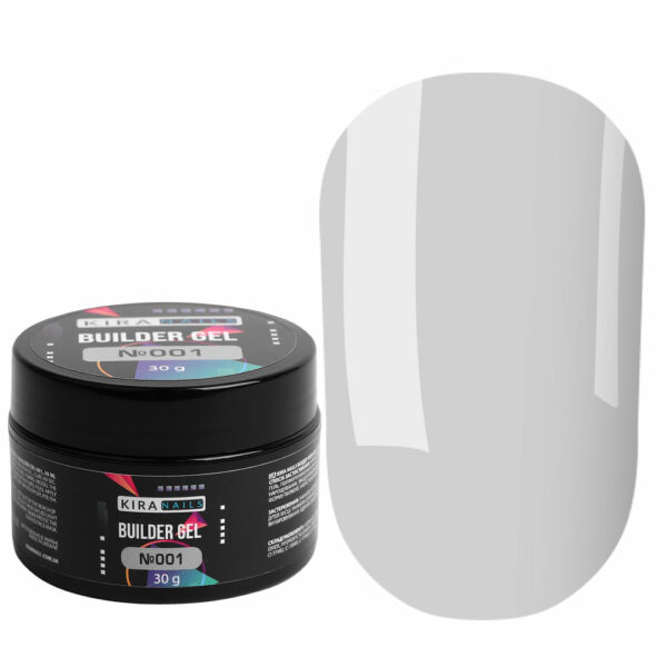 Kira Nails - Builder Gel 001, 30 g - ג'ל בנייה בילדר ג'ל 30 גרם - 001