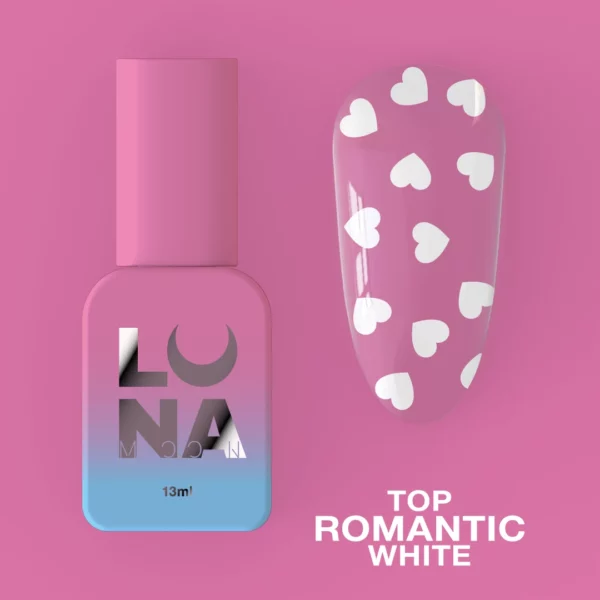 LUNA MOON - Топ для гель-лаку Top Romantic White 13ml