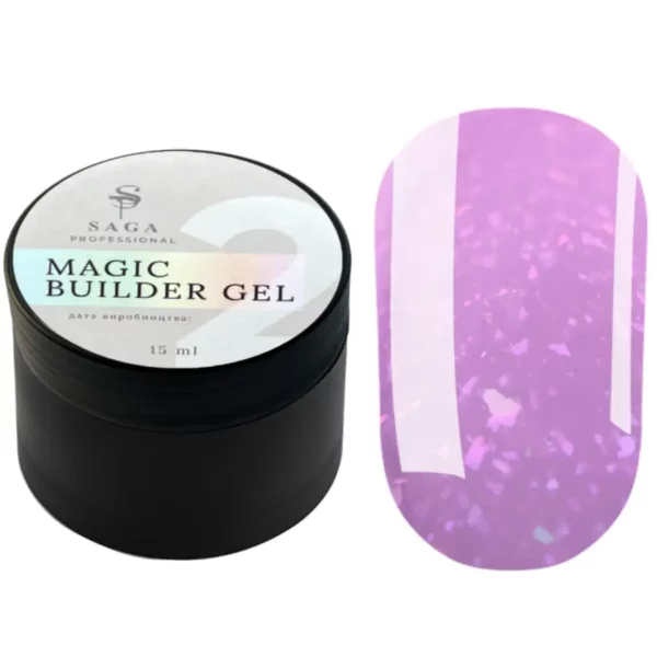 SAGA - Гель камуфлюючий Builder Gel Magic, 15 мл №02