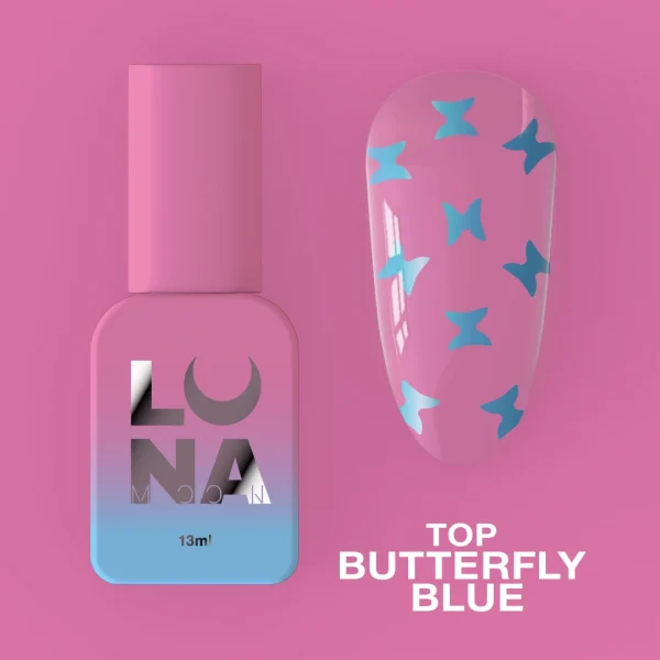 LUNA MOON - Топ для гель-лаку Top Butterfly Blue 13ml