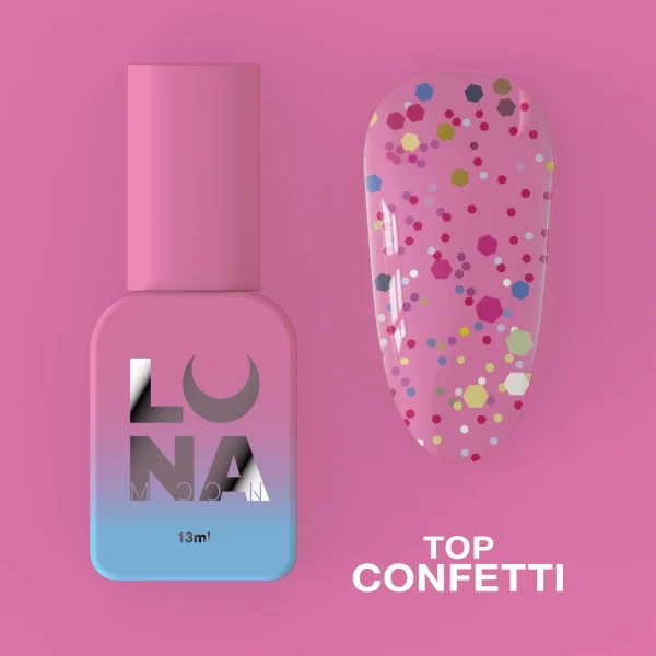 LUNA MOON - Топ для гель-лаку Top Confetti 13ml