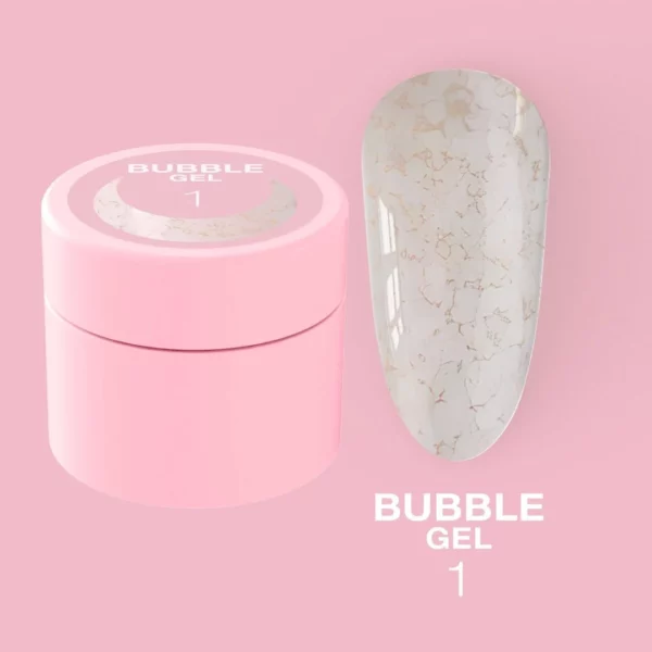 LUNA MOON - Блискітки для нігтів Bubble Gel №1 5ml
