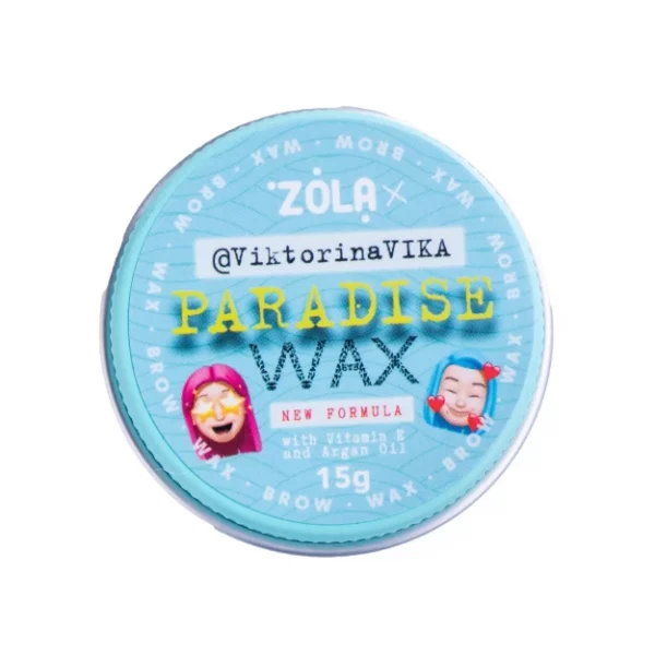 Zola - Eyebrow fixing wax Paradise Viktorina Vika, 15 gr Vitamin E and Argan Oil - ווקס לקיבוע גבות צנצנת עגולה 15 גרם
