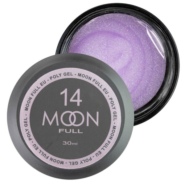moon full - Полігель для нарощування Poly Gel №14 рожевий діамант із шиммером, 30 мл.