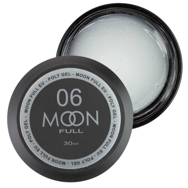 moon full - Полігель для нарощування Poly Gel №06 молочний із шиммером, 30 мл.