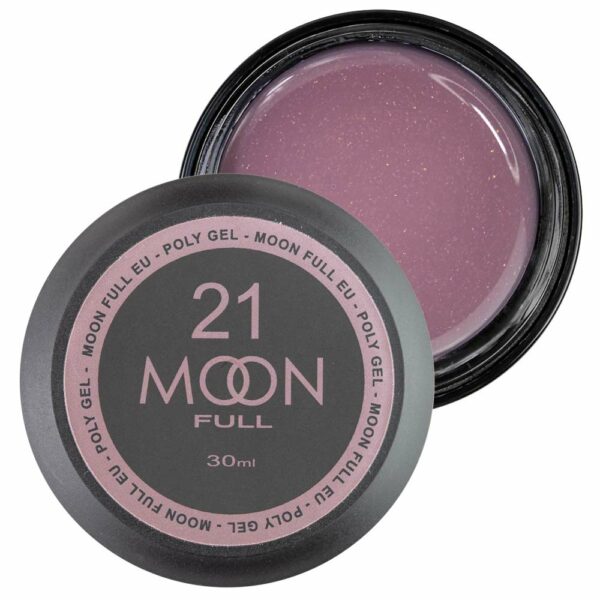 moon full - Полігель для нарощування Poly Gel №21 рожевий із шиммером, 30 мл.