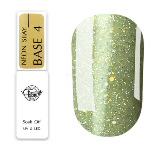 TRENDY - NEON SILAY BASE No.4, 8 ml - בייס נאון פלאש 8 מל - מס, 04