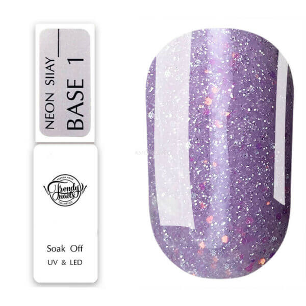 TRENDY - NEON SILAY BASE No.1, 8 ml - בייס נאון פלאש 8 מל - מס, 01
