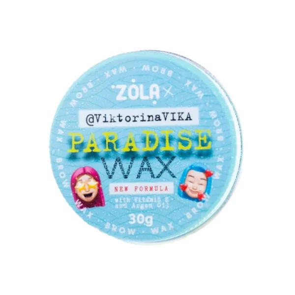 Zola - Eyebrow fixing wax Paradise Viktorina Vika, 30 gr Vitamin E and Argan Oil - ווקס לקיבוע גבות צנצנת עגולה 30 גרם