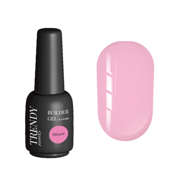 TRENDY - Builder Gel in a bottle Miracle 15 ml - ג'ל בנייה בקבוק 15 מל צבע ארגמן שימר קל