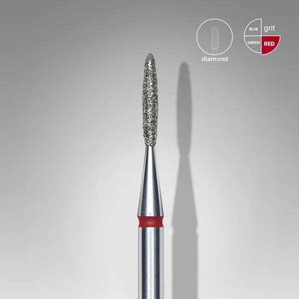 Staleks - Diamond nail drill bit flame red EXPERT head diameter 1,4 mm / working part 8 mm  FA10R014/8  RED