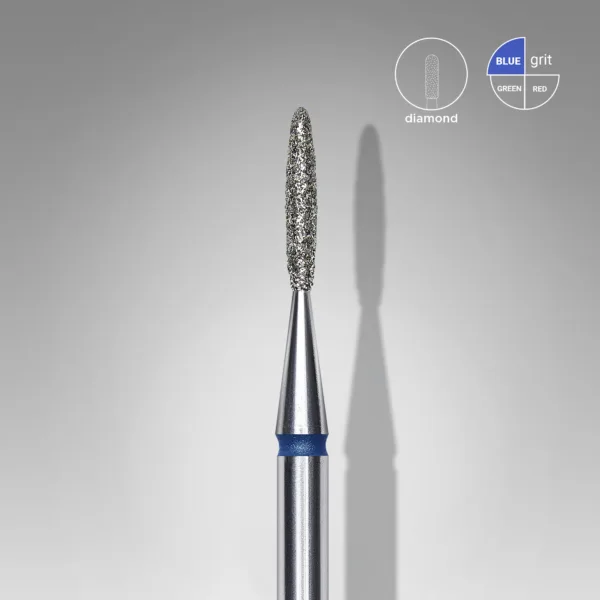 Staleks - Diamond nail drill bit flame blue EXPERT head diameter 1,4 mm / working part 8 mm FA10B014/8 BLUE