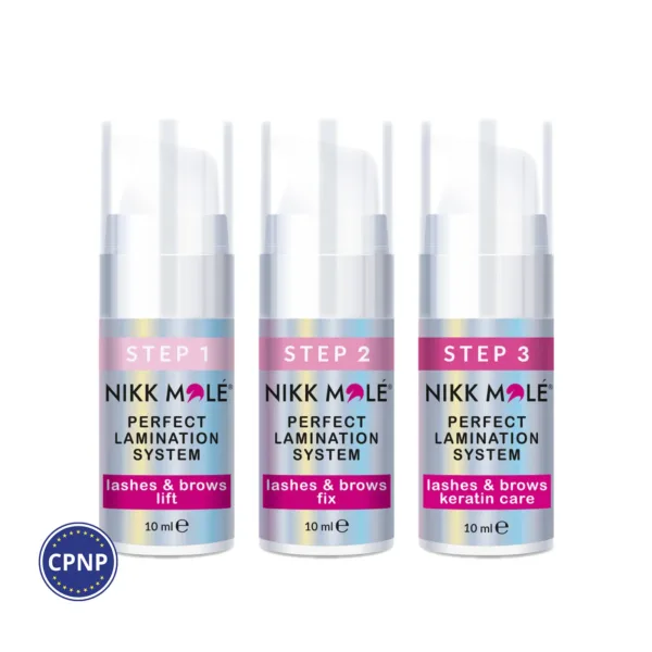 NIKK MOLE - Professional set 3 STEPS for laminating eyelashes and eyebrows - סט למינציה מקצועי 3 שלבים לריסים וגבות