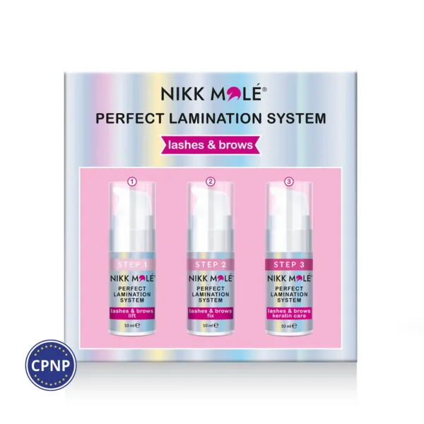 NIKK MOLE - Professional set 3 STEPS for laminating eyelashes and eyebrows - סט למינציה מקצועי 3 שלבים לריסים וגבות - Image 2