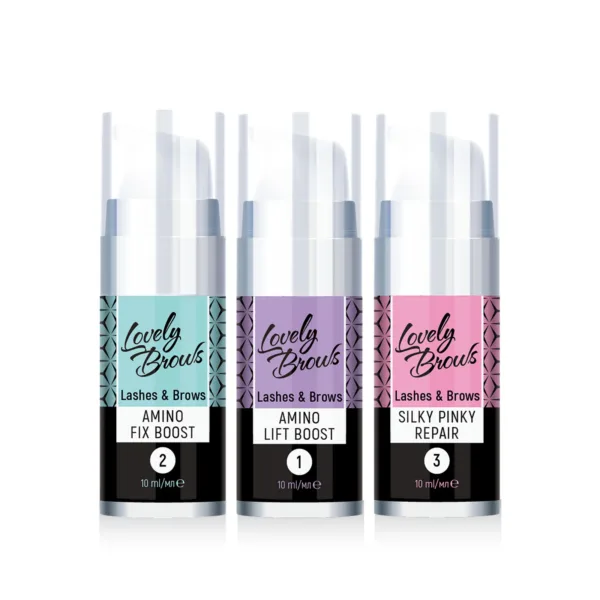 LOVELY BROWS - System for laminating eyebrows and eyelashes "Amino Puzzle System Lamination SET 3 STEPS 10 ML - סט למינציה של גבות וריסים 3 שלבים 10 מל